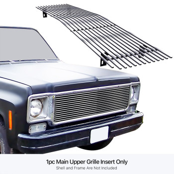 Aps Compatible With Chevy Gmc C K Pickup Suburban Blazer 19731980 Main Upper Stainless Steel Chrome Billet Grille Insert C85008