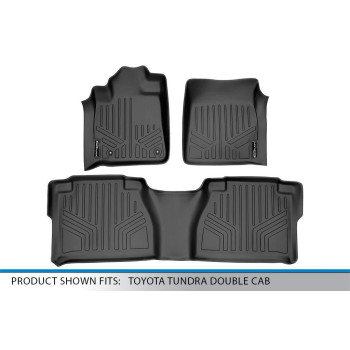 Maxliner Floor Mats 2 Row Liner Set Black For 20072011 Toyota Tundra Double Cab