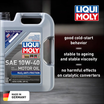 Liqui Moly Mos2 Antifriction Sae 10W40 5 L Part Synthetic Engine Oil Sku 2043