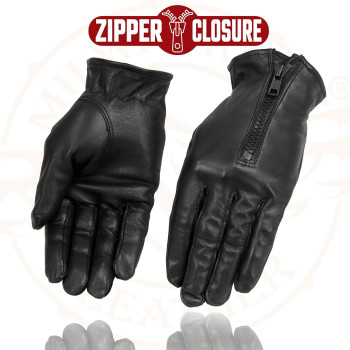 Milwaukee Leather Sh722 Womens Black Unlined Leather Lightweight Motorcycle Hand Gloves Wwrist Zipper Closure Xxlarge