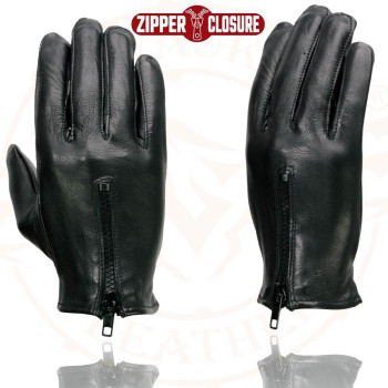 Milwaukee Leather Sh722 Womens Black Unlined Leather Lightweight Motorcycle Hand Gloves Wwrist Zipper Closure Xxlarge