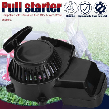 Qazaky Pull Start Starter For 33Cc 43Cc 47Cc 49Cc 50Cc 2Stroke Engine Mini Quad Atv Scooter Go Kart Chopper Pocket Bicycle Rock