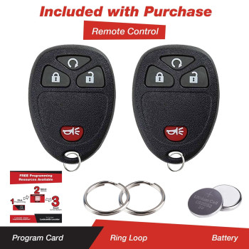 Keylessoption Keyless Entry Remote Control Car Key Fob Replacement For 15913421 Pack Of 2