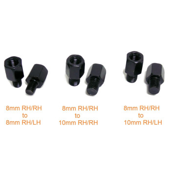 Mmg 8Mm Rhrh Thread Mirror Adapter Conversion Kit 8Mm To 10Mm Rhrh To Rhlh Black