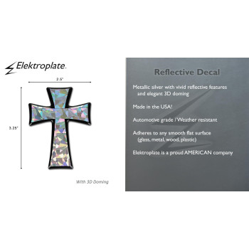 Elektroplate Christian Cross Automotive Decal 325 X 25 Premium Weatherproof Religious Sticker Decal For Cars Trucks