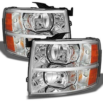 Akkon For 20072013 2014 Chevy Silverado Replacement Headlights Driverpassenger Head Lamps Pair Replacement Low Beam H11 H