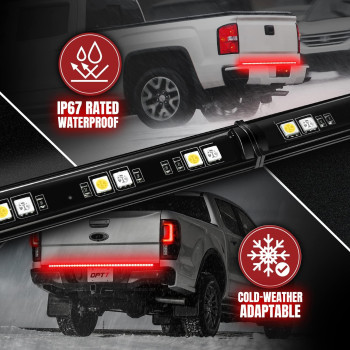 Opt7 48 Redline Parlux Standard Led Tailgate Light Bar Wred Turn Signal Ip67 Weatherproof Rigid Aluminum Frame Light Strip