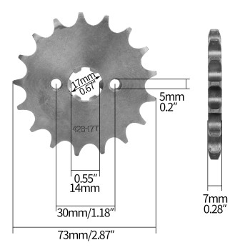 Weiyingsi 17Mm 428 Motorcycle Sprocket 42817T Motorcycle Front Engine Sprocket For 50Cc 70Cc 90Cc 110Cc 125Cc Dirt Pit Bike Mi