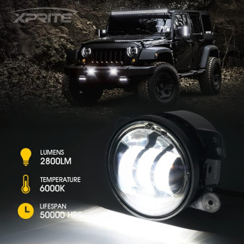 Xprite 4Inch Led Fog Lights 60W Highintensity Offroad Fog Lamp For Driving Dot Approved Replacement Compatible With 2007201