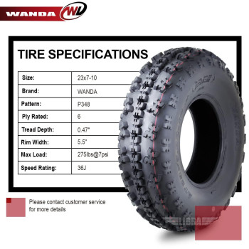 Wanda Set 2 Sport Atv Tires At 23X710 P348 Gncc Grand National Cross Country Race Tire 10063