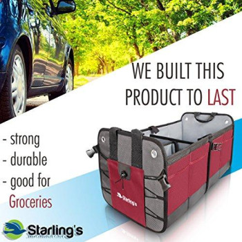 Starlings Car Trunk Organizer For Suv Auto Truck And Crossover Box Trunk Organizer For Car Small With 2 Compartments And St