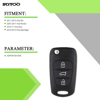 Scitoo 2 X Key Fob Shell Case For Kia Soul For Kia Sportage For Kia Rondo For Kia Rio 20072013