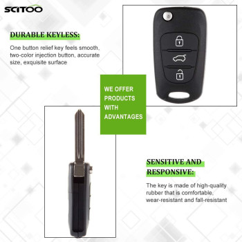 Scitoo 2 X Key Fob Shell Case For Kia Soul For Kia Sportage For Kia Rondo For Kia Rio 20072013