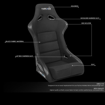 Nrg Innovations Frp301 Race Style Bolsterlumbar Bucket Seat Large