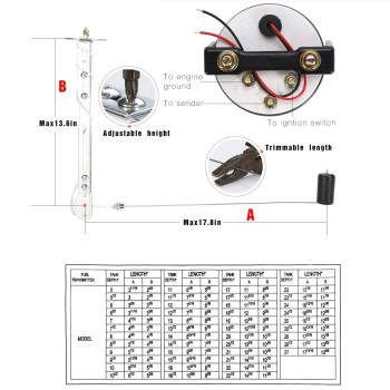 Rupse Fuel Sender Unit Boat Fuel Tank Sending Unit Fuel Water Level Sensor Stainless Steel Fuel Sender And Fuel Gauge For Boat C