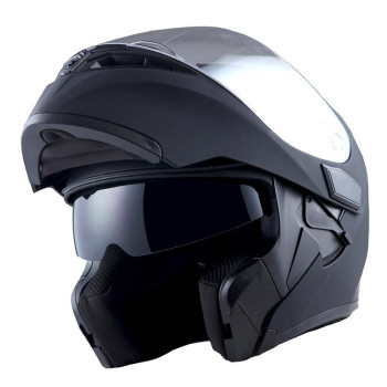 1Storm Motorcycle Modular Full Face Helmet Flip Up Dual Visor Sun Shield Hb89 Matt Black Size Xl