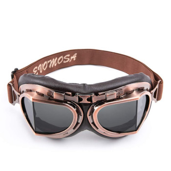 Evomosa Motorcycle Goggles Vintage Pilot Style Cruiser Scooter Goggle Outdoor Sand Goggles Bike Racer Cruiser Touring Eyewear Fo