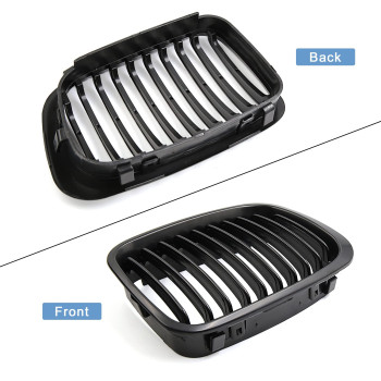 Uxcell Matte Black Front Upper Kidney Grille Grill For Bmw 3 Series E46 320I 328I 330I 323I 325I 4 Door Sedan 19982001 2Pcs