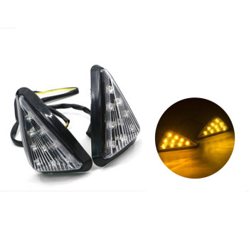 Taswk Triangle Flush Led Motorcycle Turn Signals Blinkers Indicator Lights 1 Pair Amber