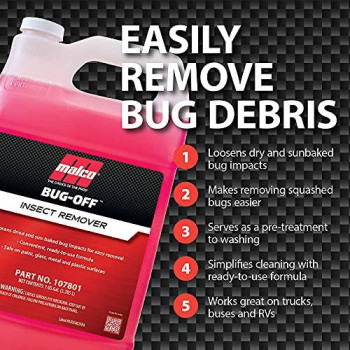 Malco Bug Off Easy Removal From Auto Paint Glass Metal And Plastic Surfaces 1 Gallon 107801