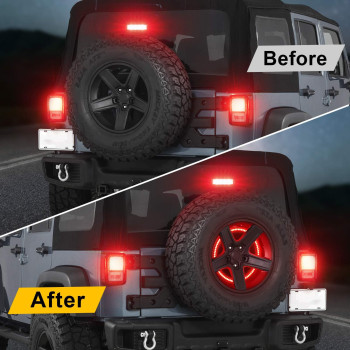 Suparee Plug And Play Spare Tire Brake Light Wheel Light 3Rd Third Brake Light Fit For Wrangler 20072017 Jk Jku Yj Tj Red Ligh