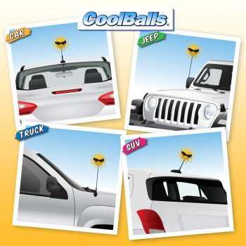 Coolballs Cool Sunshine Wsunglasses Car Antenna Toppermirror Danglerdashboard Buddy Auto Accessory