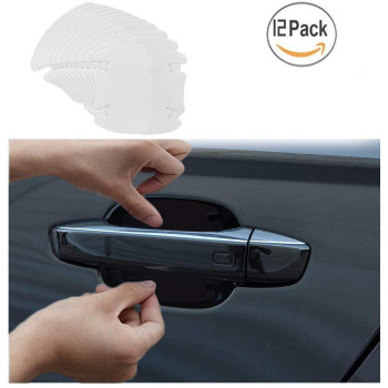 Younglingn 12 Pcs Universal Transparent Invisible Car Door Handle Scratches Protective Films Clear Side Sticker Scratches Car Do