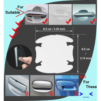 Younglingn 12 Pcs Universal Transparent Invisible Car Door Handle Scratches Protective Films Clear Side Sticker Scratches Car Do