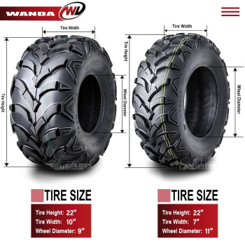 Wanda Set 4 Atv Tires 22X711 Front 22X109 Rear 6Pr For Honda Recon 250