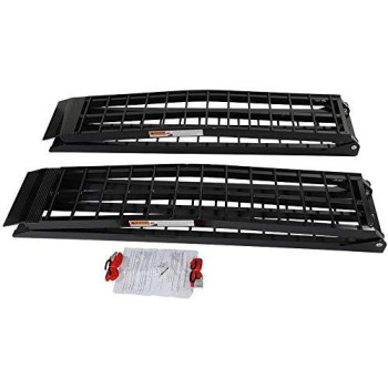 Motorhot 9Ft Ramps Portable Aluminum Folding Ramps For Utv Atv Loading Ramps Truck Ramp Pack Of 2 Black 1200 Lbs Max 108L X 11