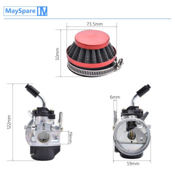 Racing Carburetor 2 Stroke 49Cc 66Cc 70Cc 80Cc With Air Filter For 2 Stroke Engine Motorized Bicycle Red