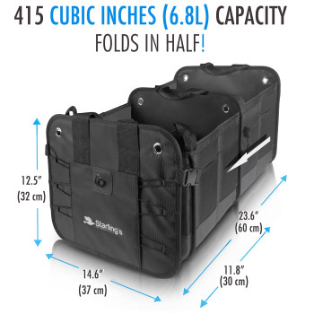 Starlings Car Trunk Organizer For Suv Auto Truck And Crossover Box Trunk Organizer For Car Small With 2 Compartments And St