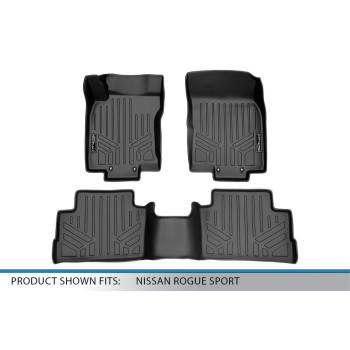 Maxliner Custom Fit Floor Mats 2 Row Liner Set Black Compatible With 20172021 Nissan Rogue Sport