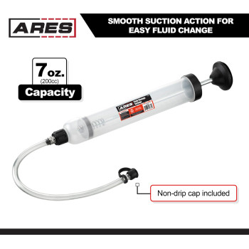 Ares 70920 Fluid Change Syringe Smooth Suction Action For Easy Fluid Change Ideal For Power Steering Fluid Brake Fluid Re