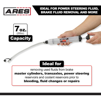 Ares 70920 Fluid Change Syringe Smooth Suction Action For Easy Fluid Change Ideal For Power Steering Fluid Brake Fluid Re