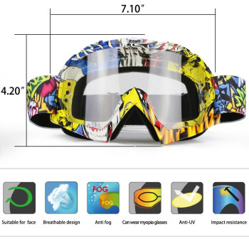 Dirt Bike Goggles Atv Goggles Adult Motocross Goggles Clear Lens Racing Mx Goggle Glasses And Ski Goggles