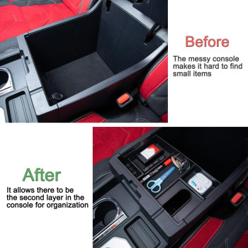 Jdmcar Compatible With Toyota Tundra Accessories 20072021 Center Console Organizer Armrest Box Secondary Storage Tray Full Co