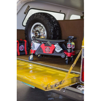 Adams Polishes Mobile Rolling Utility Creeper Seat For Mechanics Detailers With Storage Trays For Tools