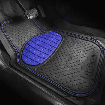 Fh Group Heavyduty Rubber Car Floor Mats Universal Fit Trimmable Climaproof For Sedans Suvs Trucks Blue