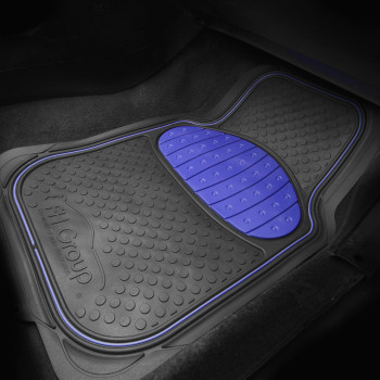 Fh Group Heavyduty Rubber Car Floor Mats Universal Fit Trimmable Climaproof For Sedans Suvs Trucks Blue