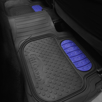 Fh Group Heavyduty Rubber Car Floor Mats Universal Fit Trimmable Climaproof For Sedans Suvs Trucks Blue