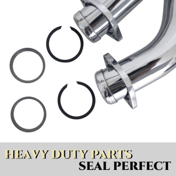 Harley Exhaust Flange Gasket Kit With Chrome Finish On Flanges And Acorn Nuts