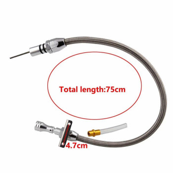 Jahyshow Transmission Dipstick Stainless Braided Hose Th350 Th400 700R4 Tranny Sbc Bbc Trans For Chevy Gm