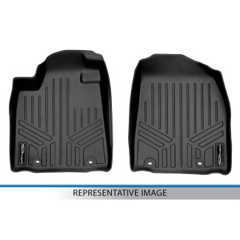 Smartliner Custom Fit Floor Mats 1St Row Liner Set Black Compatible With 20152022 Compatible With Ford F150 Supercab Or Superc