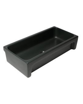 ALFI brand AB36TRBM 36 Black Matte Above Mount Fireclay Bathroom Trough Sink