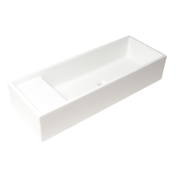 ALFI brand AB39TR 39 White Above Mount Fireclay Bathroom Trough Sink