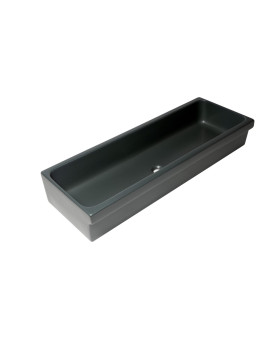 ALFI brand AB48TRBM 48 Black Matte Above Mount Fireclay Bathroom Trough Sink