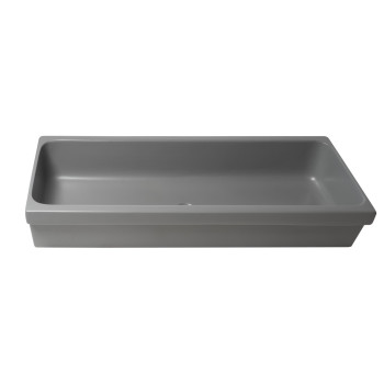 ALFI brand AB48TRGM 48 Grey Matte Above Mount Fireclay Bathroom Trough Sink