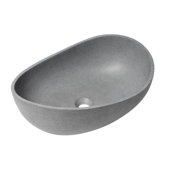 ALFI brand ABCO23O 23 Solid Concrete Wavy Oval Above Mount Vessel Sink