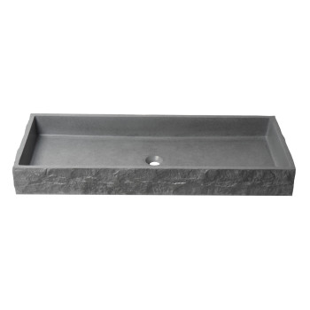 ALFI brand ABCO39TR 39 Solid Concrete Gray Matte Trough Sink for the Bathroom